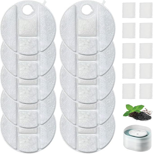 10 Pack Dog Fountain Filter Replacement for Petlibro Water Fountain PLWF008 Filter Replacement,5 Month Set of Filters for Dog Water Dispensers