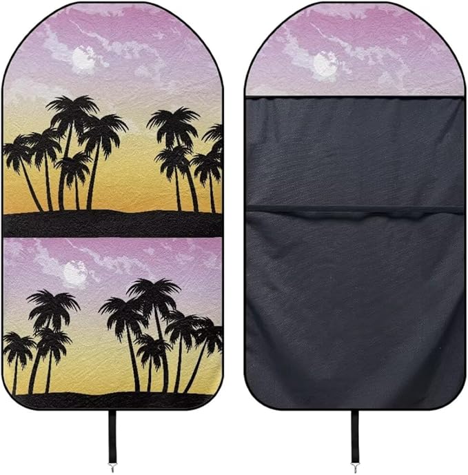 Coldinair Palm Tree Sunset Waterproof Towel Car Seat Covers,Beach Sweat Car Seat Protector Front Seats Only Universal Fit for Trucks