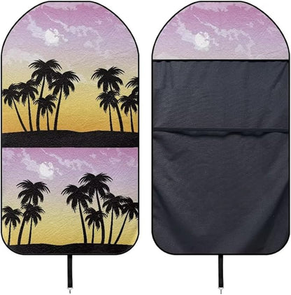 Coldinair Palm Tree Sunset Waterproof Towel Car Seat Covers,Beach Sweat Car Seat Protector Front Seats Only Universal Fit for Trucks
