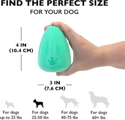 Chew King by Mammoth Premium Treat Dispensing Dog Toy, Durable Natural Rubber Chew Toy, Safety Air Vent, Interactive Enrichment Toy for Aggressive Chewers, Large Pack of 2- Teal