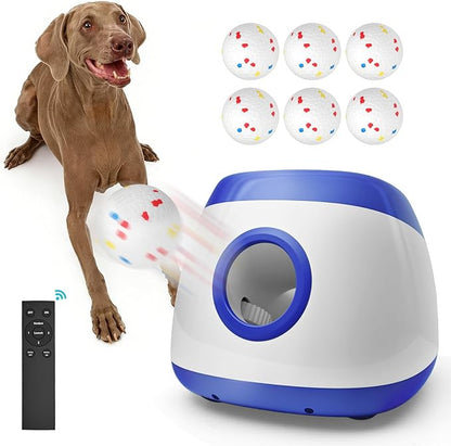 Automatic Ball Thrower for Dogs, Ball Launcher for Dogs - 2.5" Dog Balls * 6Pack (Blue)