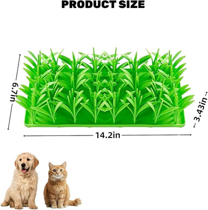 Lick Lawn for Cats, Silicone Snuffle Grass Mat for Cats, Slow Feeding Snuffle Mat for Cat and Dogs, for Foraging and Stress Relief