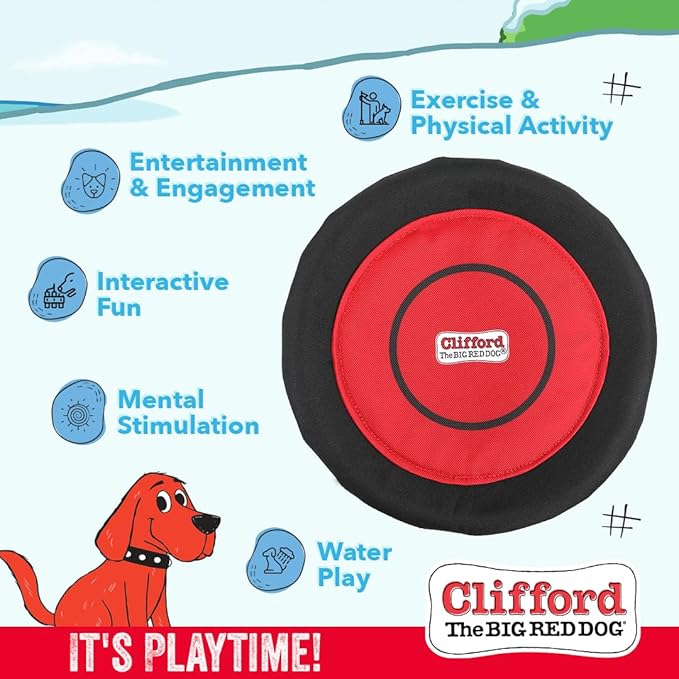 Clifford® Flying Disc Frisbee Dog Toy for Aggressive Chewers | 9.25" Durable Dog Frisbee | Quality, Strong Nylon Frisbee for Dogs for Fetch, Toss and Tug