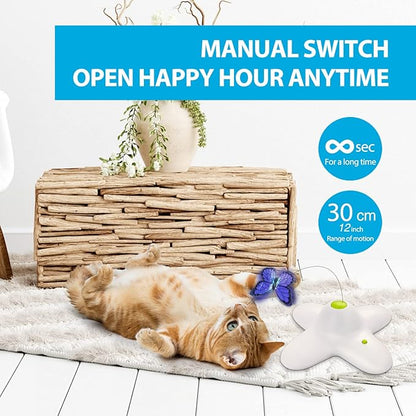 All for Paws Cat Toys Interactive Butterfly Flutter Bug Cat Automatic Toy Stimulating Kitty Toys Enrichment for Indoor Cats