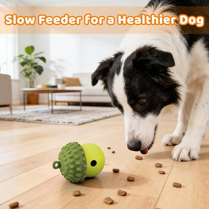 Dog Treat Toys for Puppy, Silicone Dog Toy Treat Dispenser Slow Feeder, Dog Interactive Toys for Boredom, Dog Enrichment Toys to Keep Them Busy, Interactive Dog Toy 1 Pack (Green)