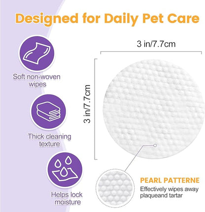 Pet Wipes for Cats & Dogs, 120 Count Gentle Plant-Based Pet Eye Wipes, Pet Ear Wipes, Dog Face Wipes and Dog Wipes for Face, Soft Non-Woven Wipes for Quick Daily Cleaning