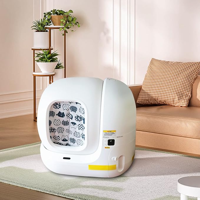 Cat Litter Box Curtain, Washable Litter Box Door Cover, Litter Box Curtain for Enclosed Self-Cleaning Boxs -White Square 11''LX10''W （Curtain Only）