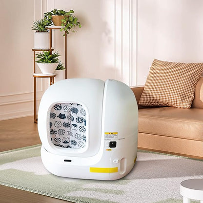 Cat Litter Box Curtain, Washable Litter Box Door Cover, Litter Box Curtain for Enclosed Self-Cleaning Boxs -White Square 11''LX10''W （Curtain Only）