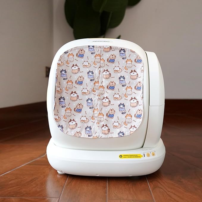 Curtain for Self Cleaning Cat Litter Box, Reduces Cat Litter Bounce, Stops Odors from The Litter Box Self Cleaning, Large-Diameter Trays Also Suitable.(Brown)