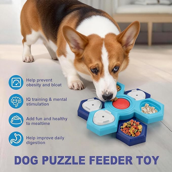 Dog Slow Feeder - Interactive Dog Food Puzzle Toy, Treat Maze Game for Dogs & Cats, Mental Stimulation & Boredom Relief, Adjustable Difficulty Pet Enrichment Toy (Two Layers)