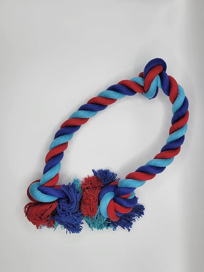 Baxter's Brothers Single Knot Dog Rope Toy – Durable Cotton Tug Toy for Aggressive Chewers – Great for Teeth Cleaning & Interactive Play