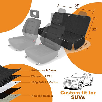 Reliadura Relidura Bench Seat Cover for SUV Waterproof Seat Covers for Dogs in Car Non-Slip Dog Car Seat Cover for Back Seat Heavy Duty Protector for Suvs Rear Seat Covers for SUVs