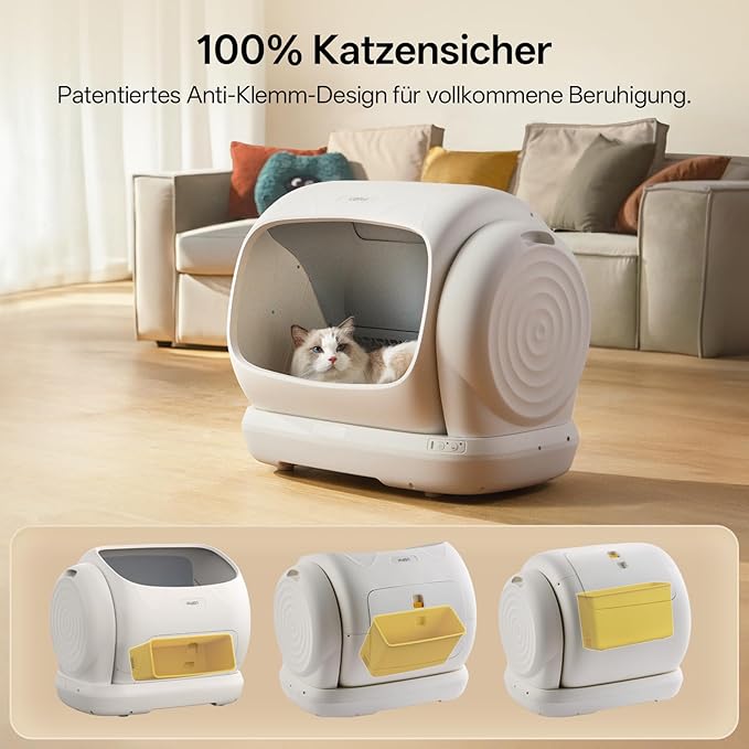 Self Cleaning Cat Litter Box, XXXL Automatic Litter Box for Multiple Cats, Weight Sensors Safety Protection, Smart APP Control, Odor Control, Works with Clumping/Bentonite/Mineral Litter