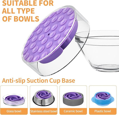 Slow Feeder Dog Bowls Insert, Bestalk Soft Silicone Slow Eating Feeder Insert with Suction Cups for Small, Medium and Large Dogs, Fit into Basic and Elevated Bowls