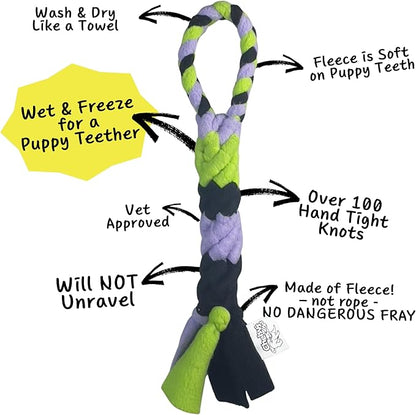Chelsy's Toys Interactive Tug Toy for Dogs and Puppies, Mental Stimulation Toy, Slow-Play, Brain Exercise for Puppies & Seniors, Freeze forTeething Relief, Blue, Orange, Purple (Lavender)