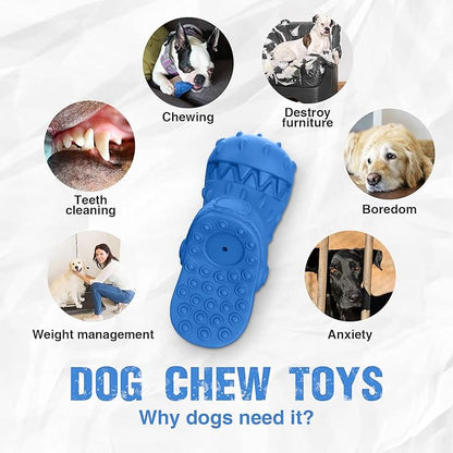 Indestructible Dog Toys, Squeaky Dog Toys for Aggressive Chewers, Tough Dog Chew Toys for Medium/Large Dogs/Heavy Duty Dog Toy (Slipper-Blue)