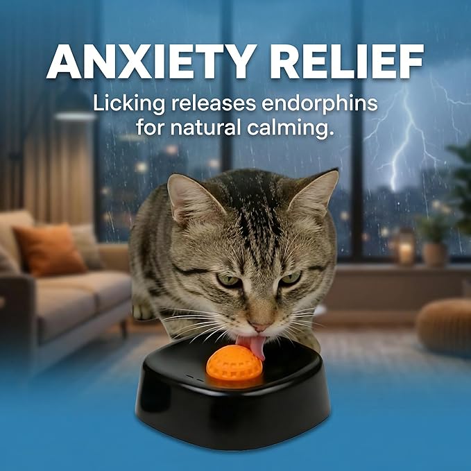 Slow Feeder Dog Bowl with Rolling Ball, Interactive Lick Bowl for Wet Food Water & Treats, Anti-Slip Puzzle Toy for Boredom & Anxiety Relief, for Large Medium Small Dogs (Black)