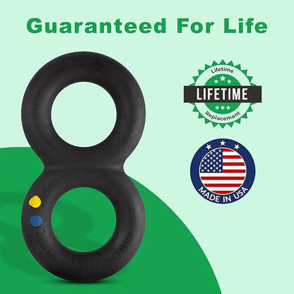 Goughnuts — Dog Toys for Aggressive Chewers | Virtually Indestructible Pull Toy for Large Breeds Such as Pit Bulls and German Shepherds | Heavy Duty Tug Dog Toy | Large | Black