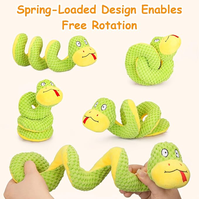 Retro Shaw 14" Large Crinkle Snake Cat Toy, Catnip & Silvervine Infused, Durable Chew Resistant Plush for Aggressive Chewers, Realistic Stuff Snake Interactive Kicker Toy for Large Indoor Cats