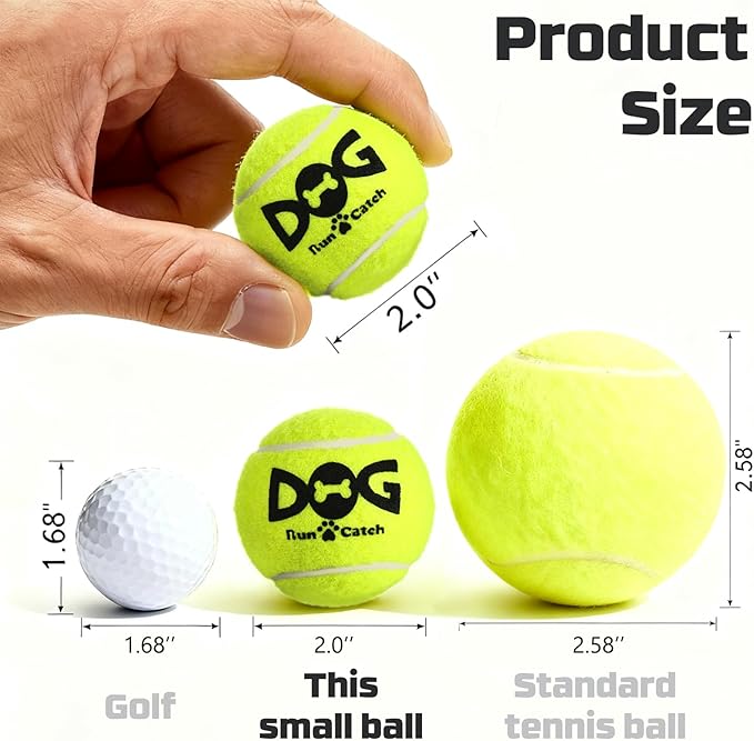 Small Tennis Balls for Dogs - 6 Pack 2.0" Squeaky Dog Balls for Small Breed, SGS Certified Non-Toxic, Interactive Fetch Toys, Perfect for Outdoor & Indoor Play