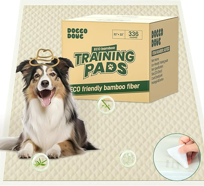 Puppy Pads 336 Count Small 22x22in Bamboo Training Pads Deodorizing Leakproof Quick Drying Dog Pee Pads Super Absorbent Disposable Pee Pads for Dogs Puppies, Doggie, Cats, Rabbits