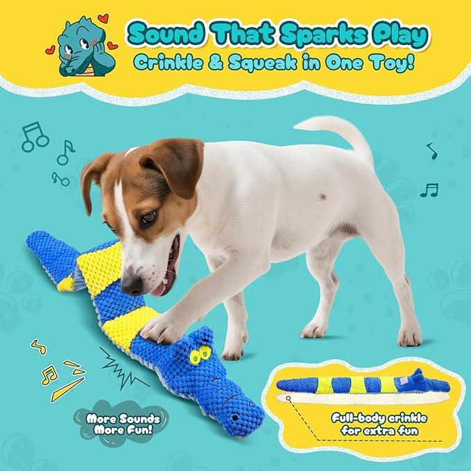 Interactive Squeaky & Crinkle Dog Puzzle Toys - Plush Dog Enrichment Toys to Keep Them Busy, Cognitive Dog Toys for Small, Medium and Large Dogs