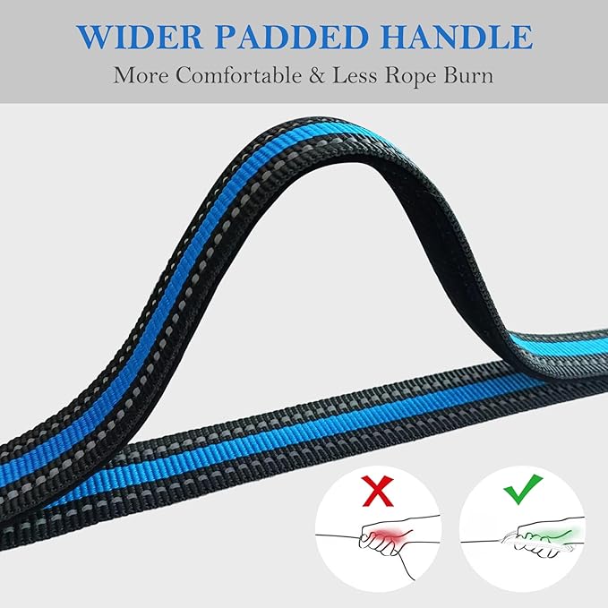 Hands-Free Dog Leash, Waist Leash for Dog Walking Hiking Running, 6.07-8.2ft Long Waist, Suitable for Puppy Medium and Large Dogs(Blue)