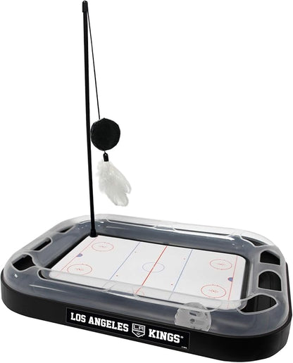 Pets First NHL Los Angeles Kings 5-in-1 Cat Scratcher Toy with Interactive Cat Ball Bell in Tracks