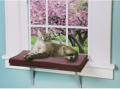 at Window Perch seat: Sunny Kitty Window Sill Shelf, with Fleece Foam Cushion & Washable Cover