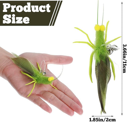Cat Feather Toys Refills 3 Pack Insects Grasshopper Cat Toy Wand Fun Replacement Feathers Small Cats Interactive Toys Hanging Toy Attachments for Indoor Kittens Cats Teaser Wand Accessory