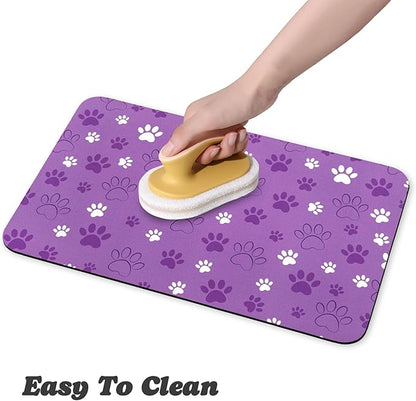 Dog Food Mat, Absorbent Water Bowl Mats Cat Pet Feeding Placemats 24 * 32 inch