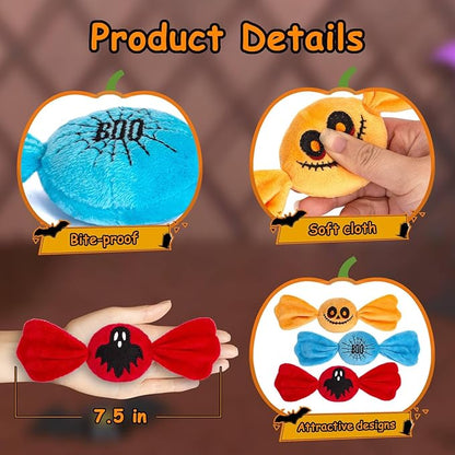 Retro Shaw 3PCS Candy Catnip Kicker Toys for Indoor Cats, Crinkle Cat Toys with Catnip, Interactive Plush Kitty Treat Toy for Bored Cats, Kitten Teething Toys