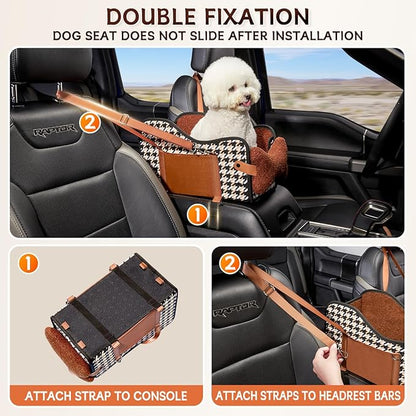TKYZ Center Console Dog Car Seat,Pet Puppy Car Seat,Middle Console Dog Armrest Booster Seat for Small Dogs