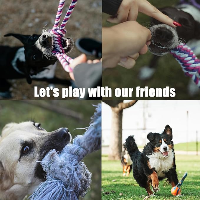 Dog Rope Toys for Large Dogs Aggressive Chewers,Indestructible Cotton Rope for Large Breed Dog, Tug of War Dog Toy, Durable 3ft Dog Toys with 5 Knots