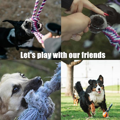 Dog Rope Toys for Large Dogs Aggressive Chewers,Indestructible Cotton Rope for Large Breed Dog, Tug of War Dog Toy, Durable 3ft Dog Toys with 5 Knots