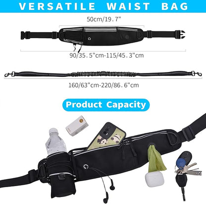 Hands Free Dog Leash with Pouch, Waist Leash for Dog Walking Bungee Leashs Reflective Dual Padded Handles, Running leashe for Dogs Large & Medium Dogs