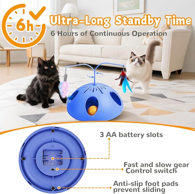 Cat Toys for Indoor Cats Interactive Cats Toy Kitten feathertoy; Trackball, Cat Tunnel Kitty Toys for Multi-cat Family