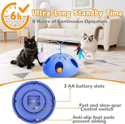 Cat Toys for Indoor Cats Interactive Cats Toy Kitten feathertoy; Trackball, Cat Tunnel Kitty Toys for Multi-cat Family