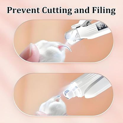 2 in 1 Dog Nail Trimmers & Clippers with LED Lights & Display,Splash Guard,Multiple Grinding Methods, Ultra-Quiet,USB Rechargeable, for Small, Medium, and Large Cats & Dogs