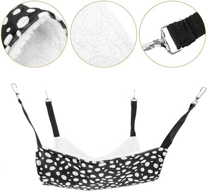 Unomor Double-Sided Cat Hammock Hanging Bed Breathable Cat Sleeping Bed 35x35cm Black and White Dots Medium Indoor Pet Cushion Comfortable Nest