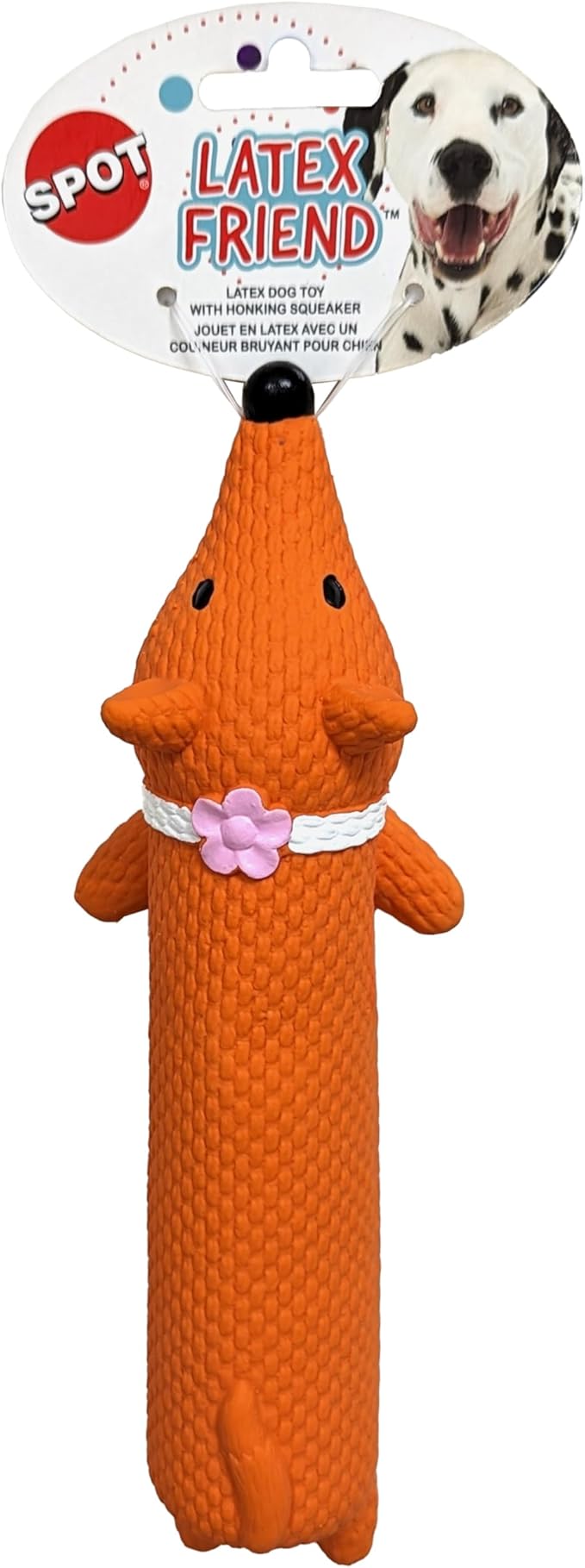 SPOT Latex Friends Dog Toys -Soft & Stuffing-Free with Honking Squeaker, 100% Latex, Brightly Colored, Ideal for Small/Medium Dogs & Light Chewers, 9-inch Assorted Styles