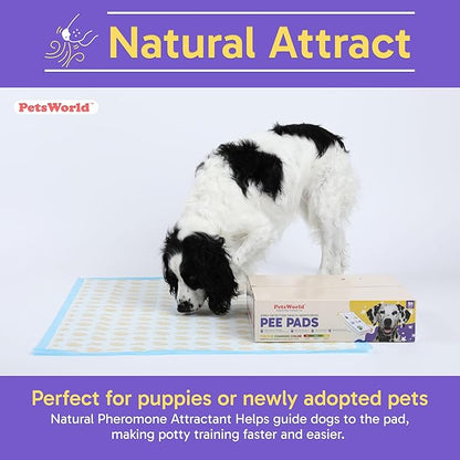 PetsWorld Health Monitoring Dog Pee Pads 37"x54" 25 Count – XXXL Color-Changing Pet Pee Pads for Dogs & Pets, Leak-Proof Super Absorbent Dog Training Pads with Odor Control