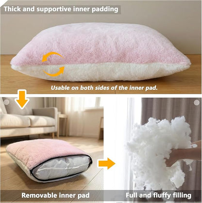 Cat Bed for Indoor Cats，Foldable cat cave，Anti-Slip & Water-Resistant Bottom，cat Houses for Indoor Cats or Small Dogs, Kitten Tent, Rabbit Bed，2 in 1 pet Bed (Pink)