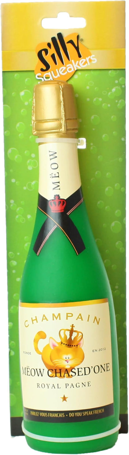 Wine Bottles - Dog Toy - 100% Vinyl. Made Durable & Strong. Novelty Play Toy. Many Bottles to Choose from and They Floats (Meow Chased, Single)