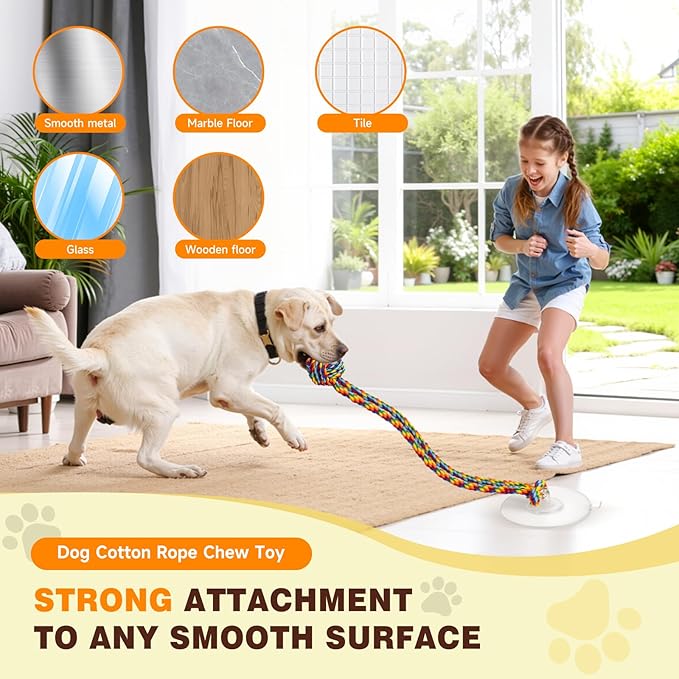 Interactive Dog Toys Tug of War, Dog Enrichment Toys, Durable Rope & Chew Ball, Dog Toys to Keep Them Busy, Indoor Toys for Small Dogs，Rainbow