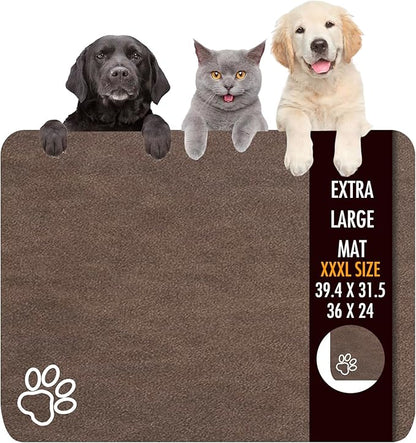Dog Food Mat, 36" x 24" Extra Large Absorbent Dog Mat for Food and Water, Non Skid Cat Bowl Mat, No Stains Quick Dry for Pet Water Dispenser Pet Supplies for Messy Drinkers