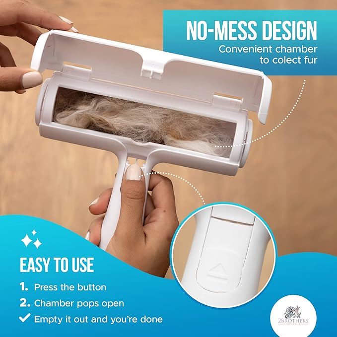 Couch Pet Hair Removal Tool and Roller - Reusable, Easy-to-Clean Dog Hair Remover for Couch and Car, No Batteries or Mess, Ideal for Cat Hair Too