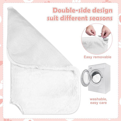 2 Pack Cat Window Perch,Cat Window Hammock Cordless Foldable Window Bed with 4 Large Strong Suction Cup,Reversible Cushion Cover,Metal Frame Easy to Adjust Window Seat Holds up to 40lbs(White