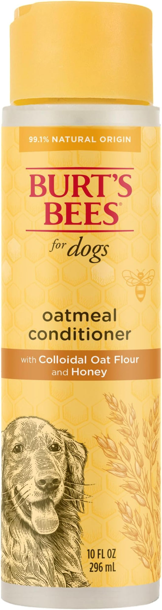 Burt’s Bees for Pets Oatmeal Dog Conditioner with Honey, Moisturizing Dog Coat Conditioner for Dry and Sensitive Skin to Help Soften and Nourish Coats During Grooming, 10 Fl Oz