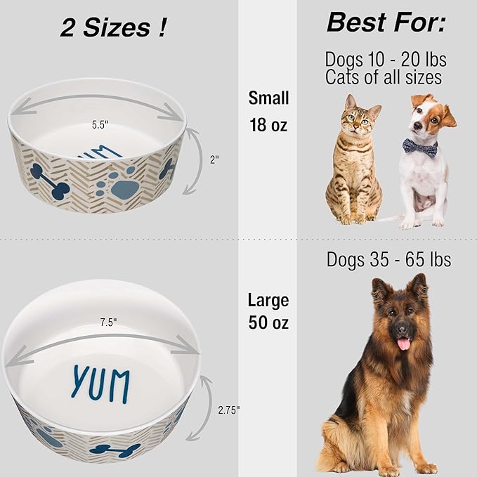 Loving Pets Dolce Moderno Ceramic Look Dog Bowl – Modern Melamine Dog Food Bowl & Dog Water Bowl – Durable, Non-Slip Pet Dish for Small & Medium Dogs – Dishwasher Safe Dog Bowl (Small, 16 oz)